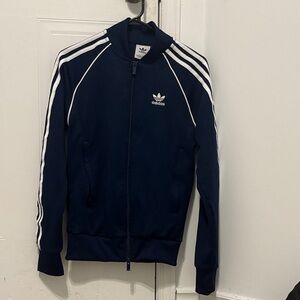 Adidas Dark Blue Jacket with White Accents